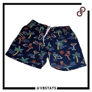 Chubbies Men's Stretch‎ Mesh Lined The Neon Lights Signs Swim Trunks Blue Medium